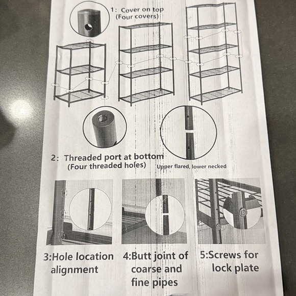 Black 3 Tier Metal Storage Rack-No Wheels. ~23”x13”x30” Kitchen, garage, pantry. - Picture 2 of 6